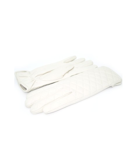 Sermoneta Gloves Guanto trapuntato 2bt fodera cashmere Panna Rilascio limitato
