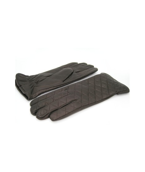 Sermoneta Gloves Guanto trapuntato 2bt fodera cashmere T.Moro Ultimi tre giorni