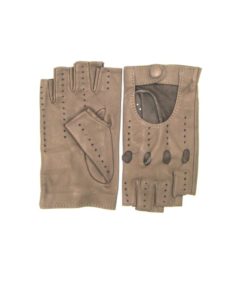 Sermoneta Gloves Guanto Guida in Nappa sfoderato 1/2 dita Fango Italia