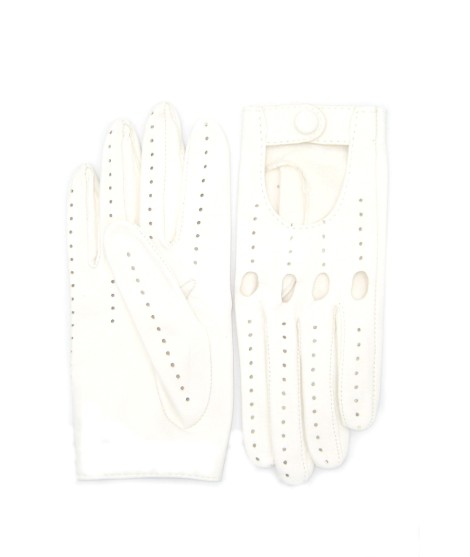 Sermoneta Gloves Guanto Guida in Nappa sfoderato dita intere Bianco Qualità