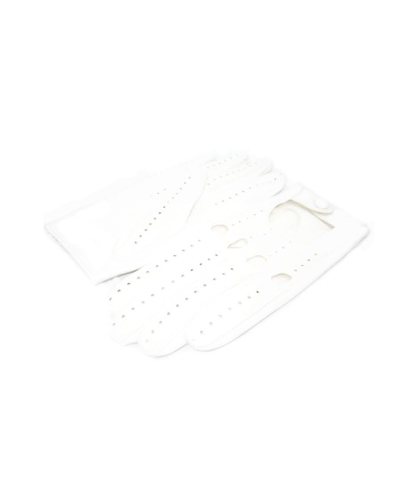 Sermoneta Gloves Guanto Guida in Nappa sfoderato dita intere Bianco Qualità