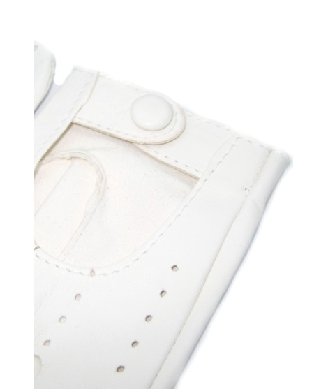 Sermoneta Gloves Guanto Guida in Nappa sfoderato dita intere Bianco Qualità