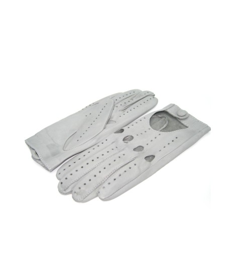 Sermoneta Gloves Guanto Guida in Nappa sfoderato dita intere Grigio Perla Pezzi Unici