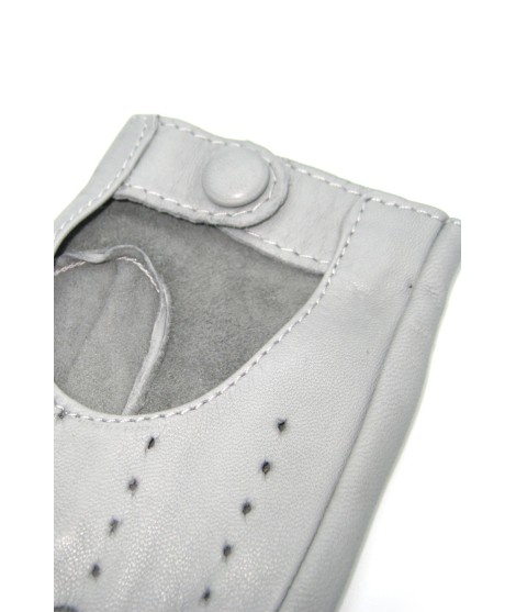 Sermoneta Gloves Guanto Guida in Nappa sfoderato dita intere Grigio Perla Pezzi Unici
