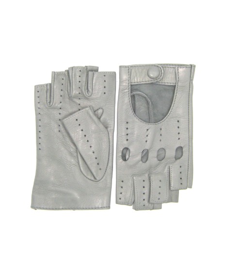 Sermoneta Gloves Guanto Guida in Nappa sfoderato 1/2 dita Grigio Perla Soddisfazione Garantita