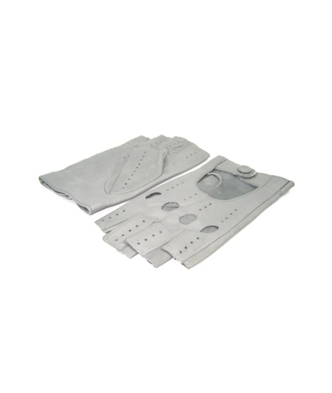 Sermoneta Gloves Guanto Guida in Nappa sfoderato 1/2 dita Grigio Perla Soddisfazione Garantita