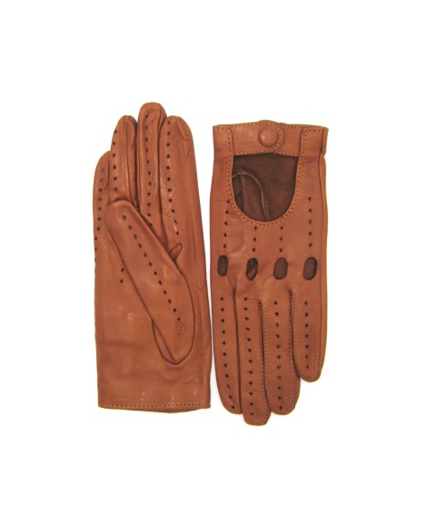 Sermoneta Gloves Guanto Guida in Nappa sfoderato dita intere Tan Saldi Di Fabbrica