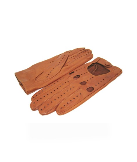 Sermoneta Gloves Guanto Guida in Nappa sfoderato dita intere Tan Saldi Di Fabbrica