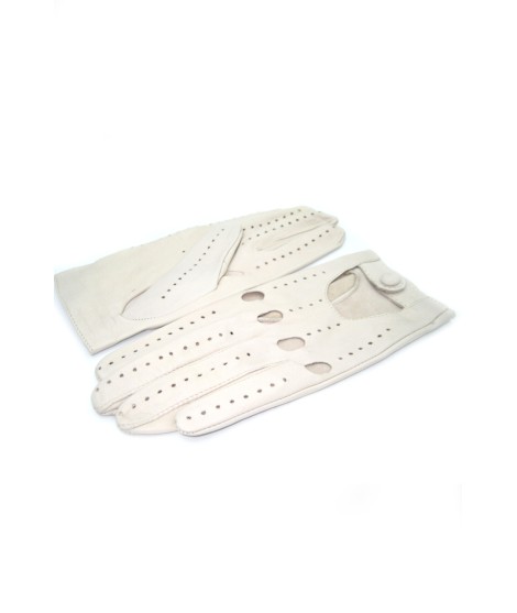 Sermoneta Gloves Guanto Guida in Nappa sfoderato dita intere Panna I Più Venduti