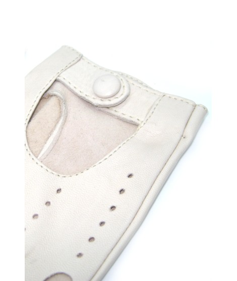Sermoneta Gloves Guanto Guida in Nappa sfoderato dita intere Panna I Più Venduti