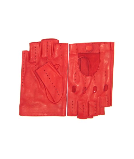 Sermoneta Gloves Guanto in Nappa da Guida mezze dita Rosso Offerta Pasqua