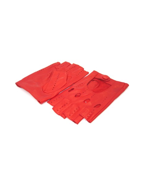Sermoneta Gloves Guanto in Nappa da Guida mezze dita Rosso Offerta Pasqua