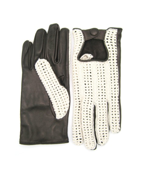 Sermoneta Gloves Guanto Guida in Nappa e Corda dita intere T.Moro Ritorno libero