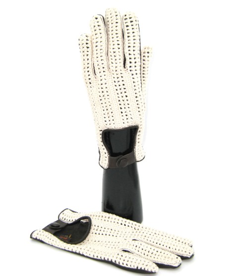 Sermoneta Gloves Guanto Guida in Nappa e Corda dita intere T.Moro Ritorno libero