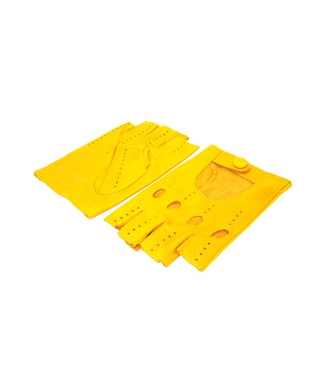 Sermoneta Gloves Guanto Guida in Nappa mezze dita Giallo ocra Rilascio limitato