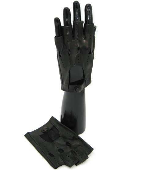 Sermoneta Gloves Guanto Guida in Nappa mezze dita Nero Ultimo giorno