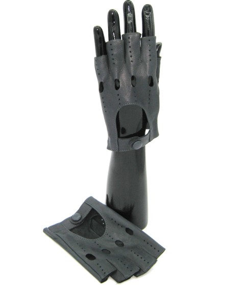 Sermoneta Gloves Guanto Guida in Nappa mezze dita Grigio Promozione temporanea