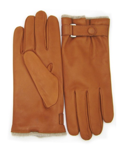 Sermoneta Gloves Guanto in Nappa foderato cashmere con cinturino Tan Only for today