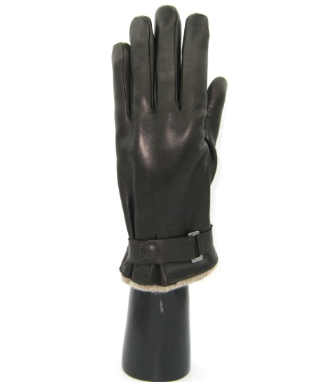 Sermoneta Gloves Guanto in Nappa foderato cashmere con cinturino T.Moro Offerta speciale della fabbrica