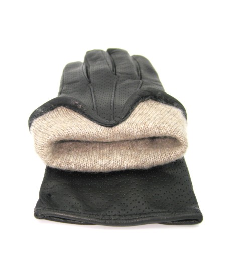 Sermoneta Gloves Guanti in Nappa foderato cashmere Nero Latest fashion