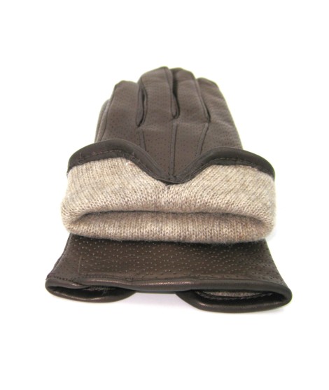 Sermoneta Gloves Guanti in Nappa foderato cashmere Testa di Moro Online Outlet