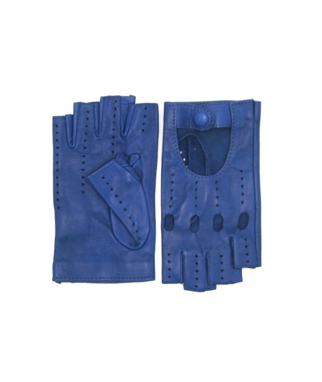Sermoneta Gloves Guanto Guida in Nappa sfoderato 1/2 dita Blu/Royal Sconti VIP