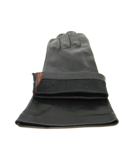 Sermoneta Gloves Guanto Nappa 4bt foderato seta Nero Esporta salva
