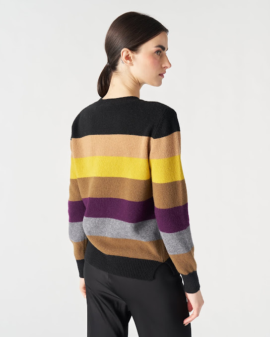 Suoli Girocollo In Maglia Riga Multicolor Offerta per la Festa della Mamma