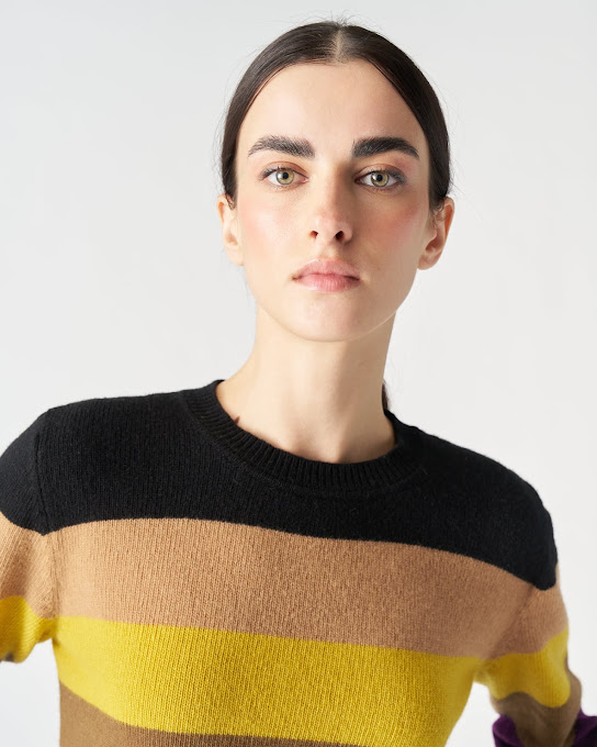 Suoli Girocollo In Maglia Riga Multicolor Offerta per la Festa della Mamma