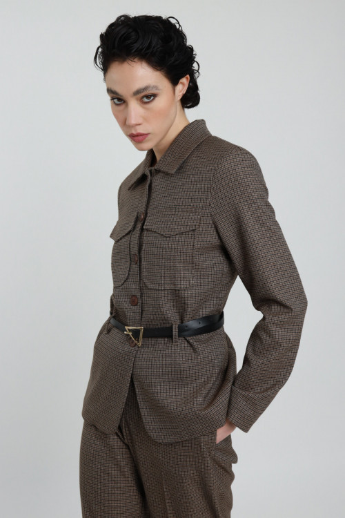 Susy Mix Giacca Check Pied de Poule Soddisfazione Garantita