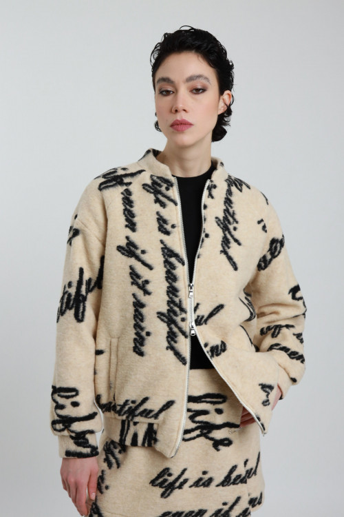 Susy Mix Bomber in Lana Cotta Shopping Online