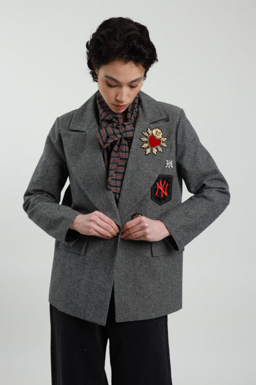 Susy Mix Giacca Spinata Patch Offerta speciale