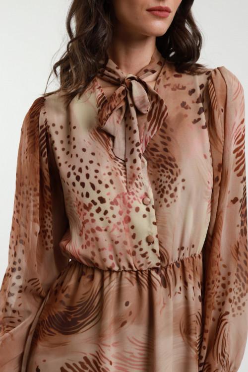 Susy Mix Abito in Fantasia con Fiocco Latest fashion