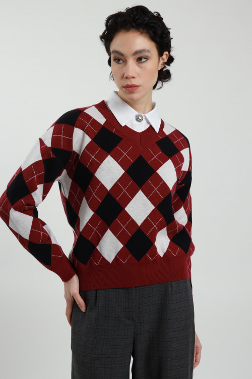 Susy Mix Maglia a Rombi In Linea