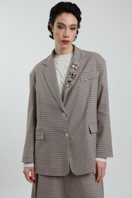 Susy Mix Blazer Over Pied de Poule Soddisfazione Garantita