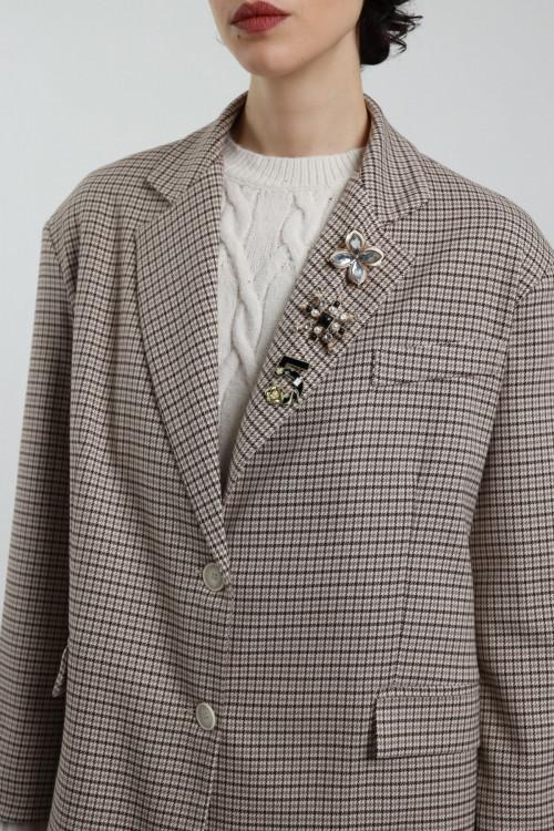 Susy Mix Blazer Over Pied de Poule Soddisfazione Garantita