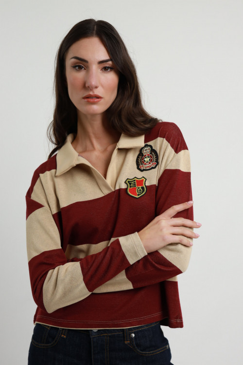 Susy Mix Polo Rigata Maniche Lunghe Outlet