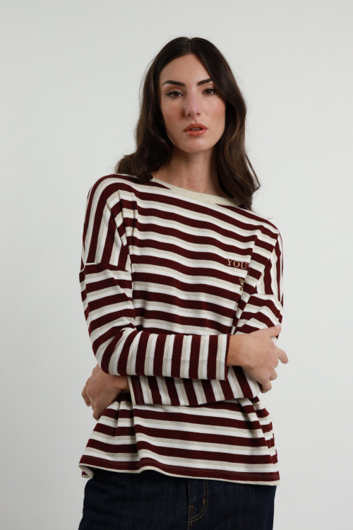 Susy Mix Maglia Righe "You Are a Star" Vendita Calda