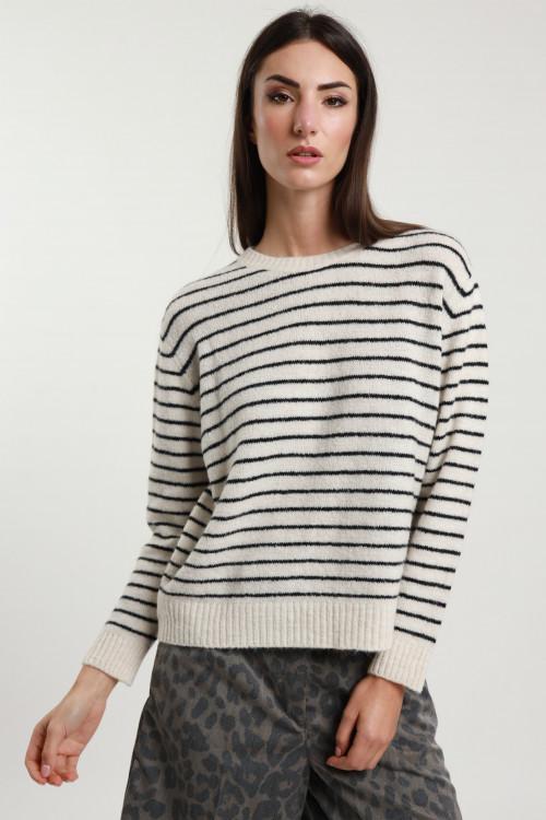 Susy Mix Maglioncino Girocollo a Righe Moda