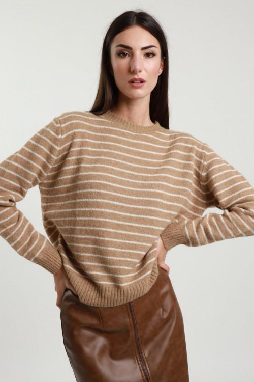Susy Mix Maglioncino Girocollo a Righe Moda