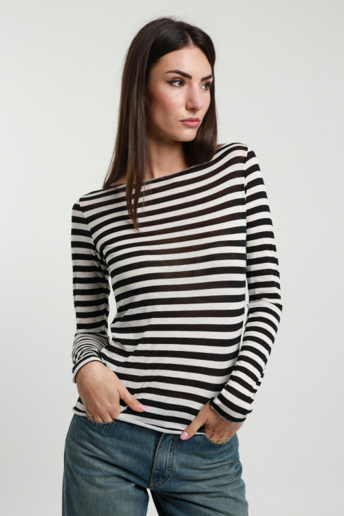 Susy Mix Maglia Righe Scollo Barchetta Negozio online di fabbrica