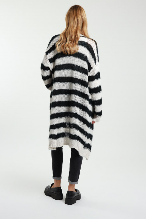 Susy Mix Cardigan Lungo a Righe Flash Sale
