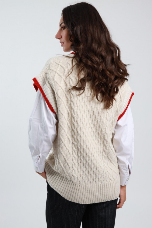 Susy Mix Gilet Trecce Scollo V Discount Store per i nuovi prodotti