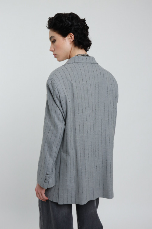 Susy Mix Blazer Over Gessato Prezzo Ridotto