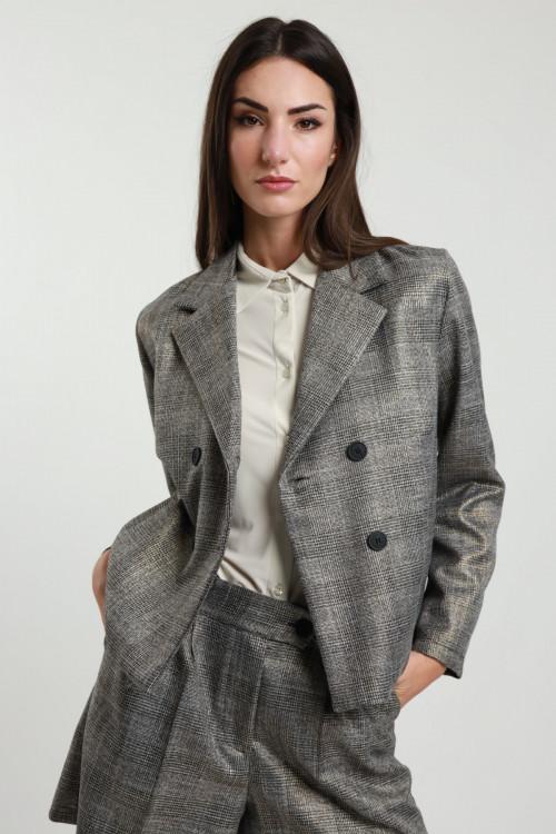 Susy Mix Blazer Doppiopetto Check Sconto