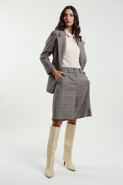 Susy Mix Bermuda Check con Paillettes Vendite stagionali