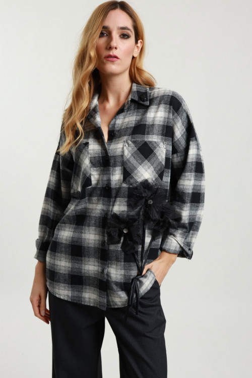 Susy Mix Camicia Check con Fiori Spedizione Gratuita