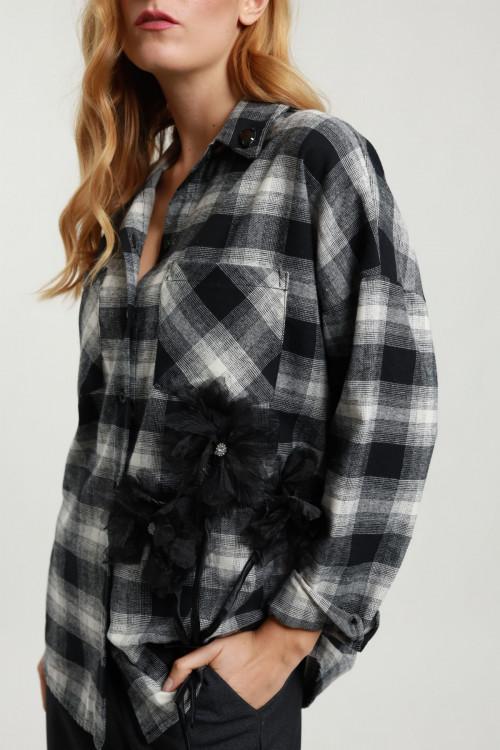 Susy Mix Camicia Check con Fiori Spedizione Gratuita