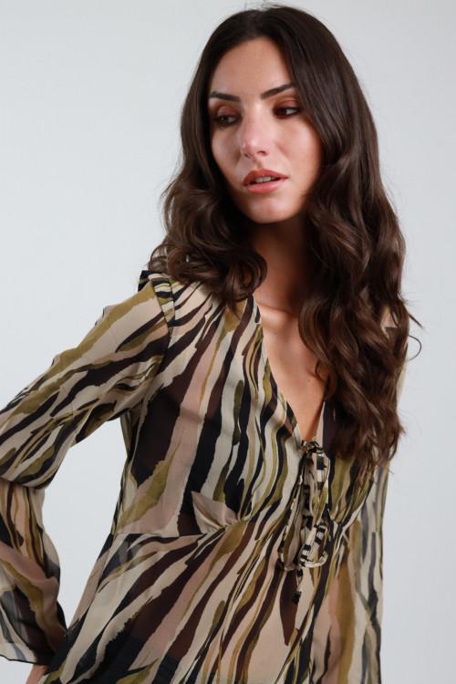 Susy Mix Maglia Scollo V Fantasia Soddisfazione Garantita