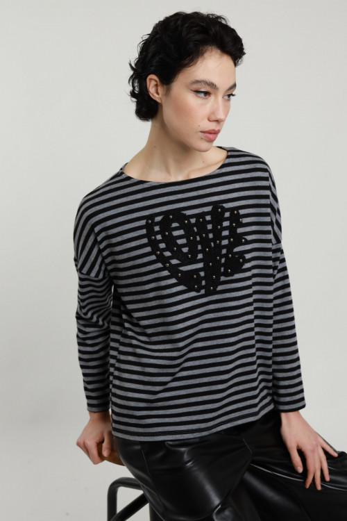 Susy Mix Maglia Righe "Love" Fornitura limitata